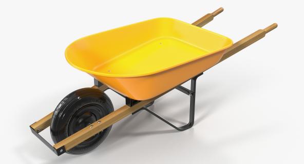 3D Wheelbarrow Yellow model