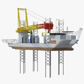 3D Self-Lifting Floating Construction Vessel