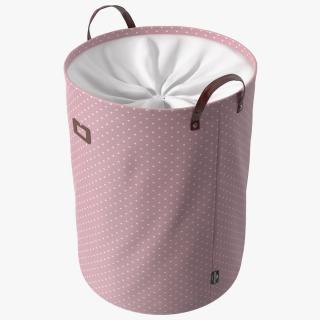 3D Laundry Basket with Lid Pink model