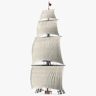 3D Foremast Raised Sails