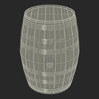 3D Wooden Barrel model