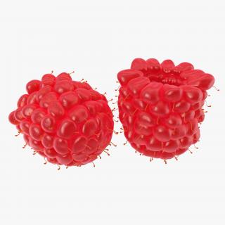 3D Ripe Red Raspberry model