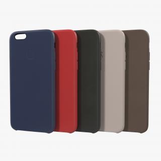 3D model iPhone 6 Plus Leather Case 3D Models Set