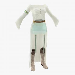 3D model Female Medieval Clothes 3