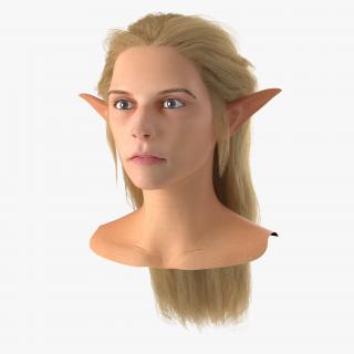 3D model Female Elf Head with Hair