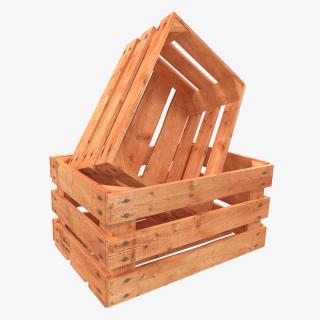 3D model Wooden Fruit Crate 2