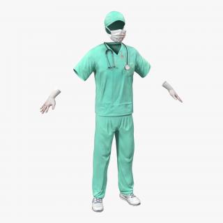 Surgeon Dress 17 with Blood 3D