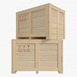 3D Wooden Shipping Crate