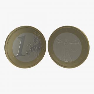 1 Euro Coin Italy 3D