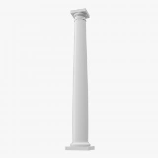 Smooth Modern Column and Capital 3D