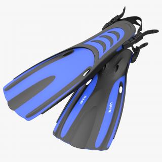 3D Oceanic Viper Fins Blue model