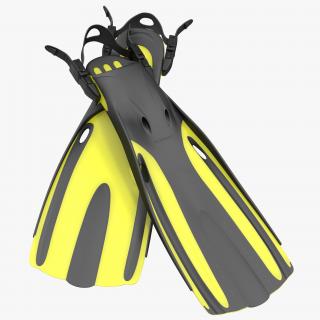 Oceanic Generic Fins Yellow 3D