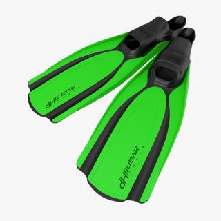 Swim Fins 2 Green 3D