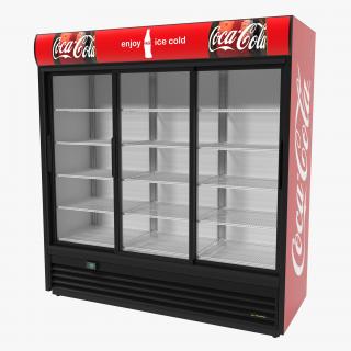 3D Coca Cola Three Door Display Refrigerator