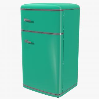 Retro Refrigerator Green 3D model