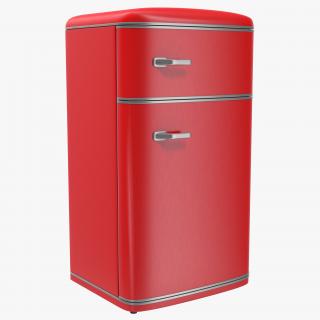 Retro Refrigerator Red 3D