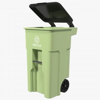 3D Wheeled Recycling Container with Lid