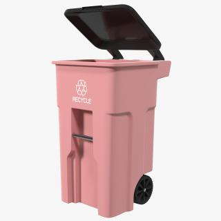 3D Rollout Recycling Container Red