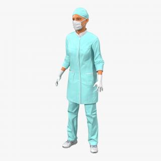 3D model Female Surgeon Mediterranean Rigged