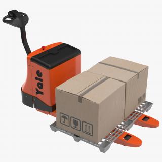 Powered Pallet Jack and Plastic Pallet 3D Models Set 3D