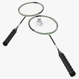 Badminton Racket and Shuttlecock 2 3D Models 3D model