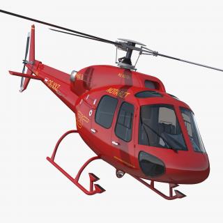 3D Helicopter Service Eurocopter AS-355 Rigged model