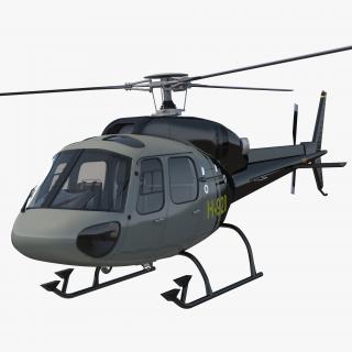 Eurocopter AS355 F Private Helicopter Rigged 3D model