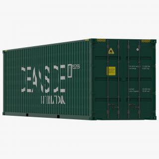 3D 40 ft High Cube Container Green