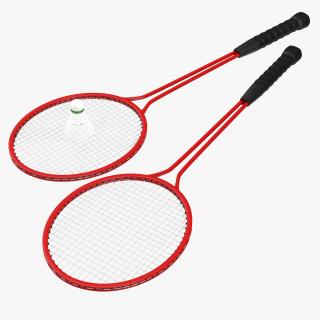 3D Badminton Racket 2 and Shuttlecock 2 3D Models