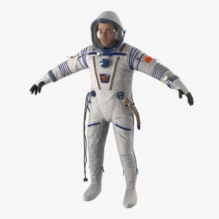 3D Russian Astronaut Wearing Space Suit Sokol KV2