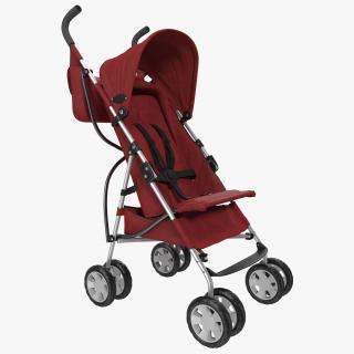 Baby Stroller Red 3D