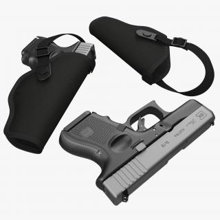 3D model Glock 26 and Holster 3D Models