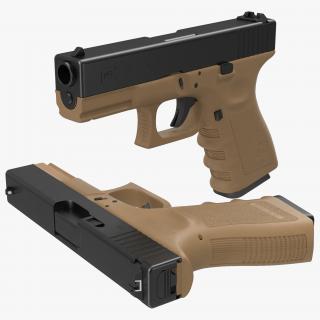 3D Compact Pistol Glock 19 model