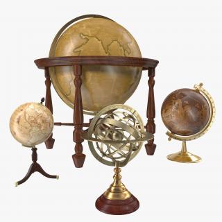 3D model Antique Globes Collection