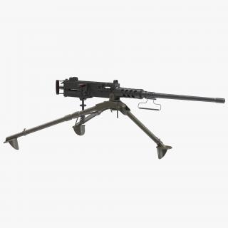 Machine Gun Browning M2 on an M3 Tripod 3D model