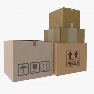 3D Cardboard Boxes Collection