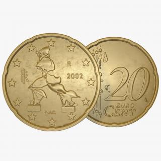 3D model Italian Euro Coin 20 Cent