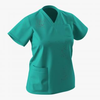 3D Female Surgeon Dress 9 with Blood model