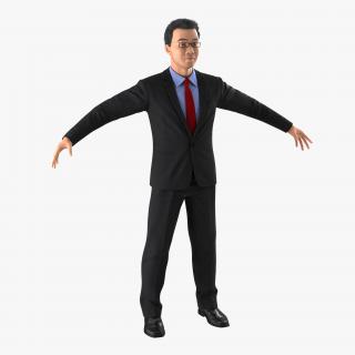 Asian Businessman with Hair 3D