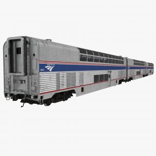 Passenger Double Deck Train Amtrak 3D model