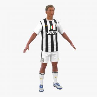 Soccer Player Juventus with Hair 3D