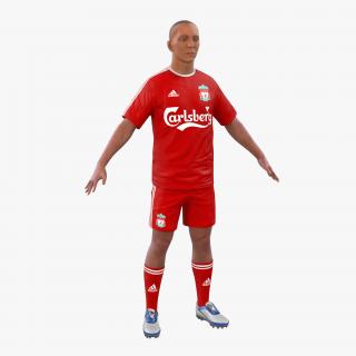 3D Soccer Player Liverpool model