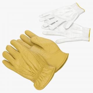 Work Gloves Collection 3D