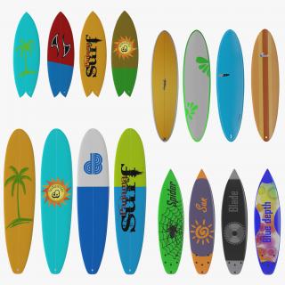 3D Surfboards Collection 2 model