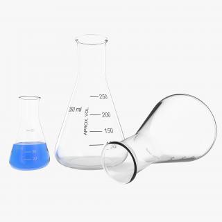 3D Erlenmeyer Flasks 3D Models Collection model