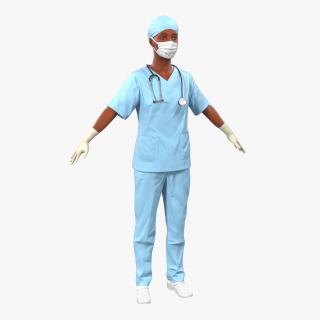 3D Female Surgeon African American