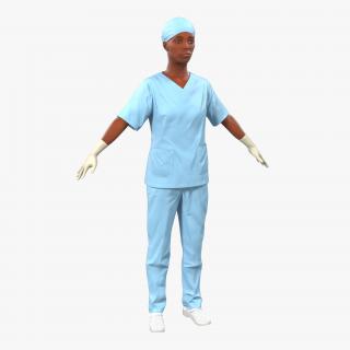 3D Female Surgeon African American 2 model