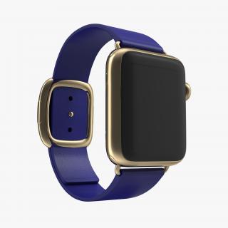 Apple Watch 38mm Gold Case with Midnight Blue Modern Buckle 3D model