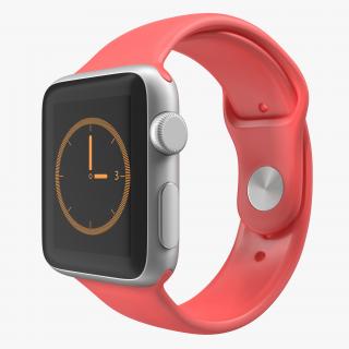 3D model Apple Watch 38mm Fluoroelastomer Pink Sport Band 2