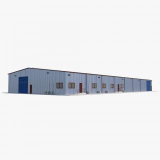 3D model Warehouse Building 3 Blue